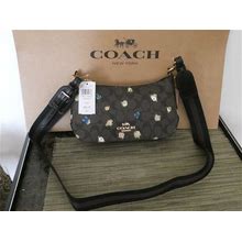 Coach Jes Brown Floral Print Crossbody Bag C6823 W/Tag Retail $344
