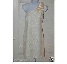 Aqua Ivory Lace One Shoulder Dress Sz 6