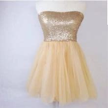 Forever 21 Dresses | F21 Sequin Mini Dress | Color: Gold | Size: L