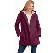 Plus Size Women's Sherpa-Lined Hooded Parka By Woman Within In Deep Claret (Size 26 W) Jacket