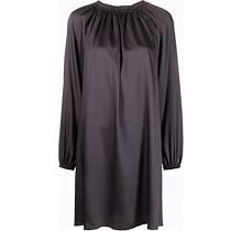 Blanca Vita - Gathered-Detail Long-Sleeve Dress - Women - Polyester - 42 - Grey
