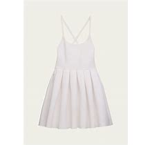 Katiej Nyc Girl's Tween Sarah Cross-Back Pleated Dress, Size S-Xl, White, L, Girls Apparel Dresses