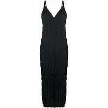 TOTEME - Crinkled Silk Midi Dress - Women - Silk - 36 - Black