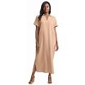 Plus Size Women's Linen Short Sleeve Maxi Dress By Jessica London In New Khaki (Size 18 W)