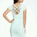 Bebe Dresses | Bebe Mint Green Bodycom Dress With Caged Back | Color: Green | Size: S