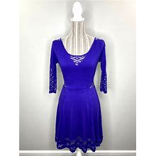Free People Dresses | Free People To The Point Purple Dress Women Xs Crinkle Knit Casual Date Brunch | Color: Purple | Size: Xs