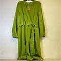 Rye Grass Long Sleeve Women's Wrap Dress Size Extra Large Color Green