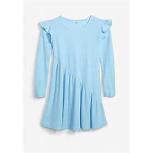 Maurices Girls Asymmetrical Ruffle Dress Blue Size M (10)