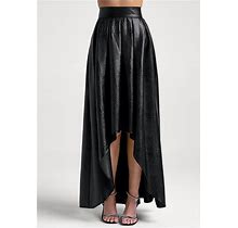 Women's Faux-Leather Ballroom Skirt - Black, Size 4 By Venus