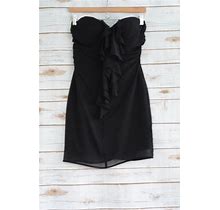 Guess - Black Chiffon Ruched Strapless Cocktail Dress, Size 5