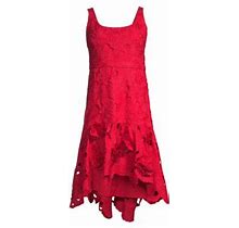 Ungaro Women's Abigail Cut-Out Floral Cotton High-Low Dress - Venetian Red - Size Small