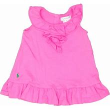 Ralph Lauren Dresses | Ralph Lauren Pink Ruffle Cotton Knit Dress 6 m Sleeveless Summer A Line Dress | Color: Green/Pink | Size: 6Mb