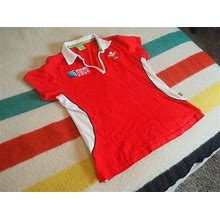 RUGBY WORLD CUP 2015 England Red Collared Polo Shirt Womens Sz S Small EUC