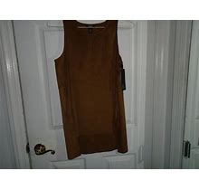 Alfani Petite Sleeveless Brown Hi-Low Sueded Top Size Petite Medium New With Tag