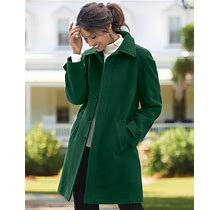 Appleseeds Women's Wool Balmacaan Coat - Green - PS - Petite