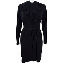 Calvin Klein Dresses | Calvin Klein Women's Ruffled Wrap Dress - Black | Color: Black | Size: Various