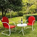 Griffith Metal Chairs & End Table 3-Piece Set, Red