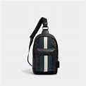 COACH West Pack In Signature Canvas With Varsity Stripe - Black - Backpacks One Size