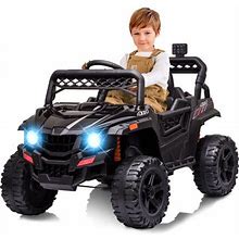 Creative Hobbieskids Ride On UTV With Remote Control 12V Kids Powered Wheels Electric Vehicle Toys With Spring Suspension FM LED Lights AUX Port Music