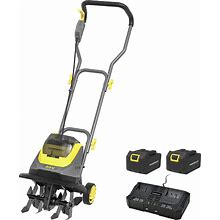 Powersmart 40V 12 Inch Cordless Garden Tiller/Cultivator , 2 X 4.0Ah Battery And Charger Included ,