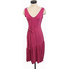 Banana Republic Dresses | Banana Republic New Dress Ruffle Pink Sleeveless Size M Petite Tie Belt G | Color: Pink | Size: M