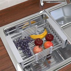 Over The Sink Dish Rack Sink Colander Space Saving Functional Stainless Steel Dish Drainer Kitchen Sink Organizer For Glasses