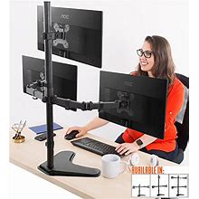 Stand Steady Triple Monitor Desk Stand With Tabletop Base For Home Or Office Use Height Adjustable Computer Monitor Stand With Full Articulation Vesa