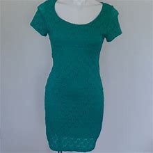 Isaac Mizrahi Dresses | Knit Lace Dress | Color: Green | Size: M