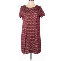 Everly Casual Dress - Shift: Burgundy Batik Dresses - Women's Size Large