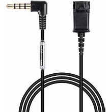 Headset QD (Quick Disconnect) Cable Compatible With Plantronics Headsets With Single 3.5mm Plug For Smartphones Mobile Phones,Laptop Etc With 3.5mm