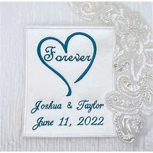 Forever Heart Custom Wedding Gown Label, Monogram Label, Personalized Dress Label, Embroidered Label,