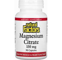 Natural Factors, Magnesium Citrate, 150 Mg, 90 Capsules