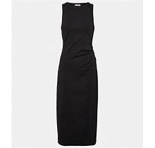 Vince, Ribbed-Knit Cotton-Blend Midi Dress, Women, Black, XL, Dresses