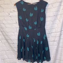Loft Dresses | Ann Taylor Loft Black & Green Heart Dress Size 4 Excellent Condition | Color: Black/Green | Size: 4