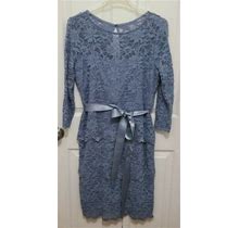Blu Sage Womens Long Sleeve Tiered Lace Casual Dress Powder Blue Size