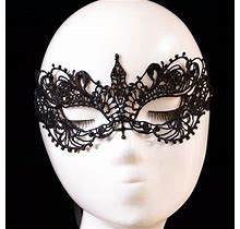 Tuscom Lady Black Lace Floral Eye Venetian Masquerade Fancy Party Dress