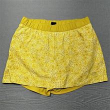 North Face Skort Womens Large Yellow Nylon Outdoor Casual Skirt Shorts