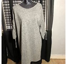 A.N.A Dresses | Ana Size Xl Gray 3/4" Gathered Tie Sleeve Dress | Color: Gray | Size: Xl