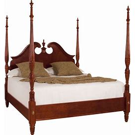 Cherry Grove Classic Antique Cherry Queen Pediment Poster Bed, Brown Transitional Beds From American Drew
