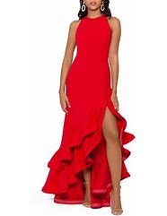 Image result for Red Satin Midi Dress
