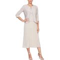 Alex Evenings Women's Tea Length Jacket Dress, Perfect For Weddings, Formal Events (Petite And Regular Sizes)