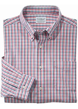 L.L.Bean | Men's Wrinkle-Free Pinpoint Oxford Cloth Button Down Shirt, Traditional Fit Tattersall Bright Mariner 16X35, Cotton