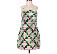 Vivetta Casual Dress - Mini Square Sleeveless: Green Plaid Dresses - Women's Size 38