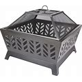 Out Door Iron Fire Pit - Black