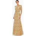 Mac Duggal Women's Gold 68011 - Sequin Sheath Mother Of The Bride Dress Size 8