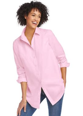 Plus Size Women's Perfect Long Sleeve Shirt By Woman Within In Pink (Size M)