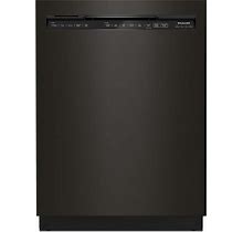 Kitchenaid Front Control 24-In Built-In Dishwasher With Third Rack (Black Stainless Steel With Printshield Finish), 39-Dba | KDFE204KBS