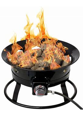 Flame King Smokeless Propane Fire Pit, 19-Inch Portable Firebowl, 58K BTU With Self Igniter, Cover, & Carry Straps For RV, Camping, & Outdoor Living