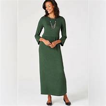 J. Jill Dresses | J. Jill Cozy Bell Sleeve Sweater Maxi Dress In Emerald Size 2X | Color: Green | Size: 2X