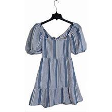 Vero Moda Akela 2/4 Chambray Mini Dress M Excellent Used Condition | Color: Blue/White | Size: M